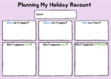 Holiday Recount: Back to School Writing Sequence - Plannin