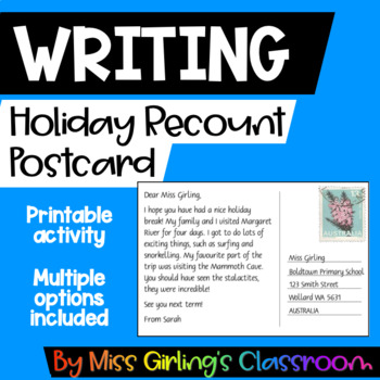 Holiday Recount Postcard By Miss Girling S Classroom Tpt