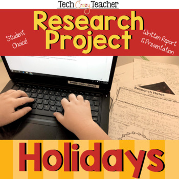 Preview of Holiday Research Project: Written Report with 5 Different Presentation Choices