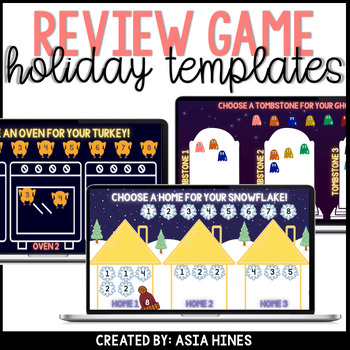 Preview of Holiday Review Games | Ghosts in The Graveyard Templates