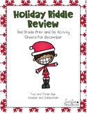 Holiday Riddle Review - 2 and 3 Digit Addition and Subtraction