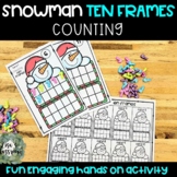 Holiday SNOWMAN Ten Frames Counting 1-20 Math Centers, Fin