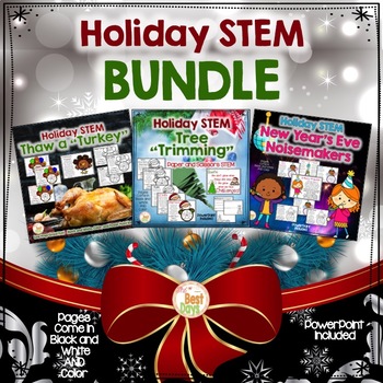 Preview of Holiday STEM BUNDLE: Three STEMS From Thanksgiving to New Year's
