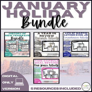 Preview of Holiday SUPER Bundle for January - Reading & Writing - Digital