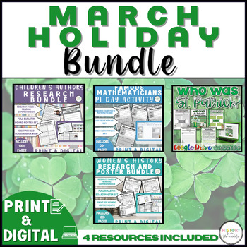 Preview of Holiday SUPER Bundle for March - Reading & Writing - Print & Digital
