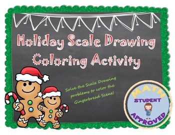 Preview of Holiday Scale Drawing Coloring Activity