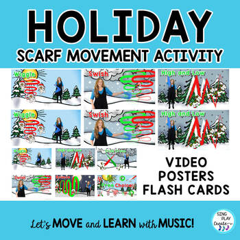 Preview of Holiday Scarf Activity, Brain Break, Creative Movement Activity:Video