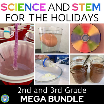 Preview of Holiday Science And STEM Year Long Bundle | 2nd and 3rd Grade Experiments