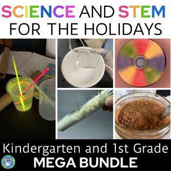 Preview of Holiday Science And STEM Year Long Bundle | Grade K 1 Experiments