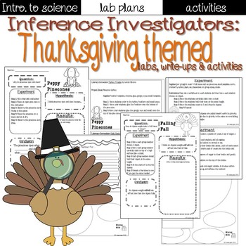 Preview of Holiday Science: Thanksgiving themed lab sheets and activities