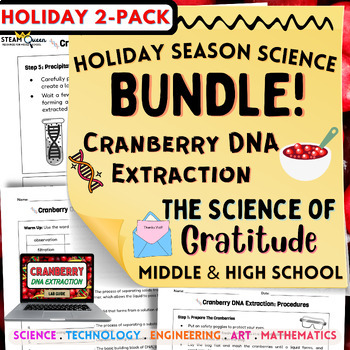 Preview of Holiday Science of Gratitude & Cranberry DNA Extraction Lab Christmas Bundle