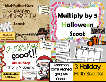 Preview of Holiday Math Scoot Bundle