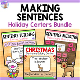 Holiday Scrambled Sentences Centers - Easter, Christmas, V