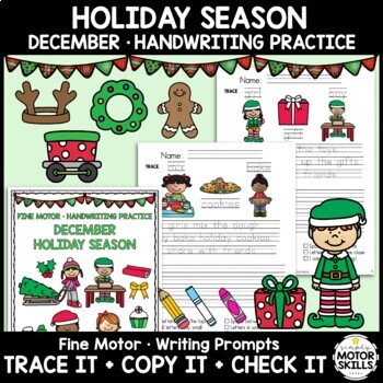 Preview of Holiday Season • Trace Copy Check Sentences • Handwriting