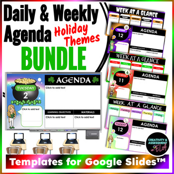 Preview of Holiday / Seasonal Daily & Weekly Agenda BUNDLE for Google Slides™ Templates