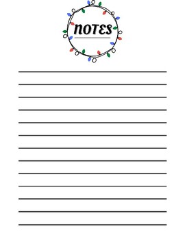 Holiday/Seasonal Lined Notes by PrintoliobySarah | TPT