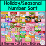 Holiday/Seasonal Number Sort & Trace Bundle