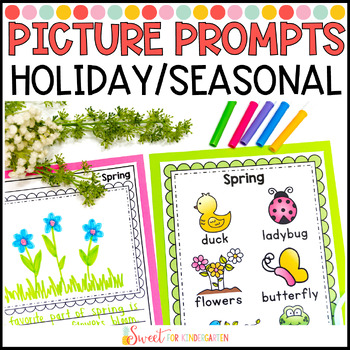Preview of Holiday and Seasonal Picture Prompts with Writing Pages | Writing Center