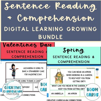 Preview of Holiday/Seasonal Year Round Sentence Reading & Comprehension Digital Bundle
