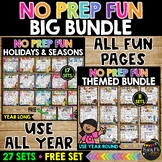 Holiday Seasons and Themed NO PREP FUN BUNDLE Worksheets |