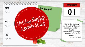 Preview of Holiday Shiplap Agenda Slides