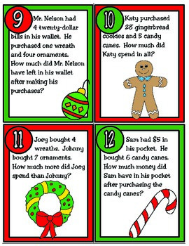 Holiday Shopping: One-Step and Multi-Step Word Problems by Dana Sims