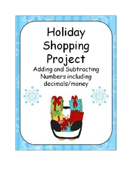 Preview of Holiday Shopping Project - Adding and Subtracting Money and Decimals