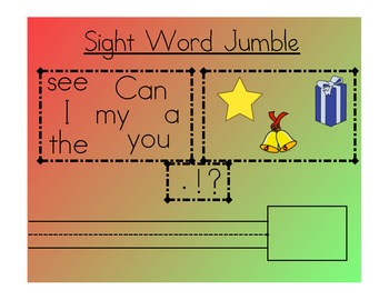 Preview of Holiday Sight Word Sentence Builder