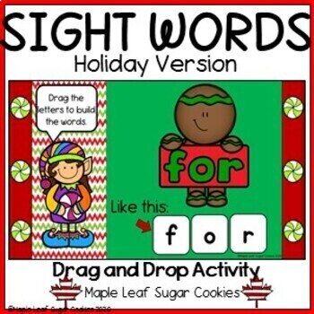 Preview of Holiday!!! Sight Words - Build a Sight Word - Moveable Letters - Christmas!!!