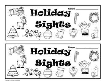 Preview of Holiday Sights Sight Word Booklets