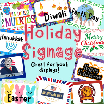 Preview of Holiday Signage - Library Book Display - Posters