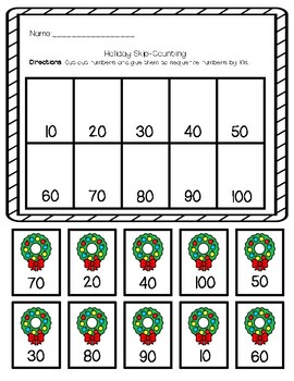 Preview of Holiday Skip-Counting Worksheets