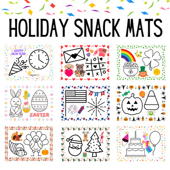 Preview of Holiday Snack Mats, Printable Picky Eater Placemats with Food Play Ideas