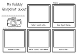 Holiday Snapshots Writing Plan for Recount Writing