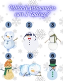 Holiday Snowman Inspired Check in Chart for Classes, Group