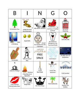 Preview of Holiday Song Bingo