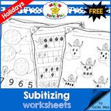 Subitizing Worksheets - Winter Holidays - FREE