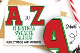 Holiday Sweater Alphabet Set | Alpha pack PNG Font | Bulle