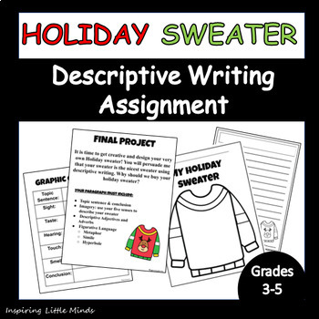 Preview of Holiday Sweater Descriptive Writing Assignment 