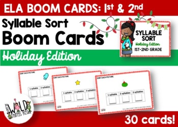 Preview of Holiday Syllable Sort Boom Cards