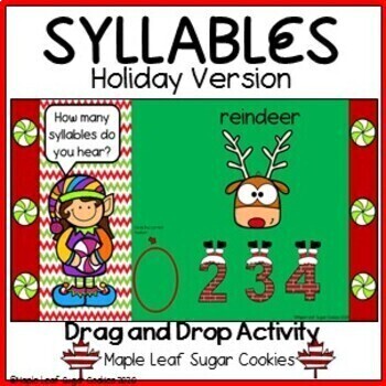Preview of Holiday!!! Syllables - Count the Syllables in the Holiday Words - Google Slides 