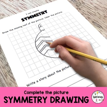 Preview of Winter Symmetrical Drawing Activity. Symmetry Worksheets for art class.