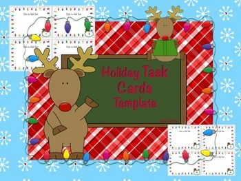 Preview of Holiday Task Cards / Flashcard Template (Form B)