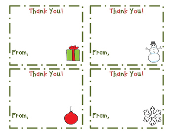 Holiday Thank You Cards (Christmas, Winter, Holiday Note Card Templates)