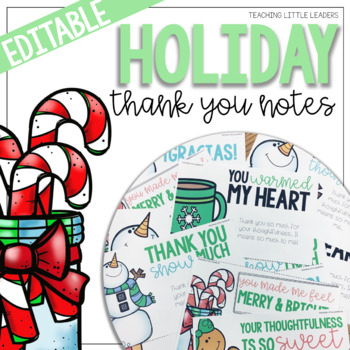 Preview of Holiday Thank You Notes {Editable}