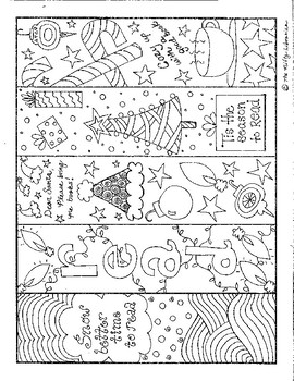 Holiday Thanksgiving Fall Christmas Winter Printable Bookmarks To Color