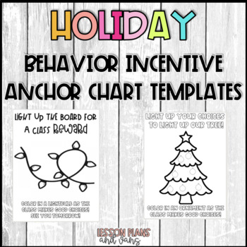 Preview of Holiday Themed Behavior Incentive Anchor Chart Templates