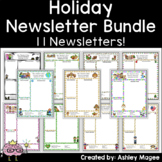 Holiday Themed Classroom Newsletter Templates - A Set of 1