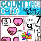 Counting Objects to 10 (Holiday theme) - Task Cards, File 