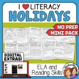 Holiday Themed ELA and Reading Skills Review Mini-Pack - M